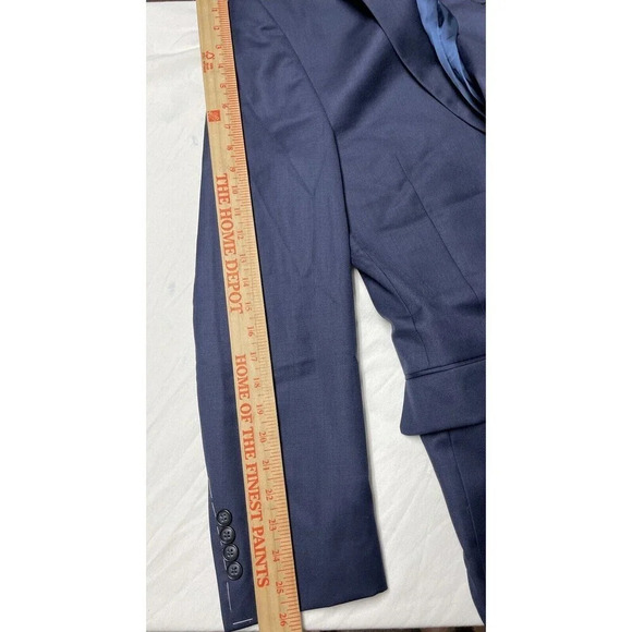 Joe Joseph Abboud 100% Wool Suit Jacket Balzer Men Sz 37 Long Navy Blue Business - Picture 11 of 14